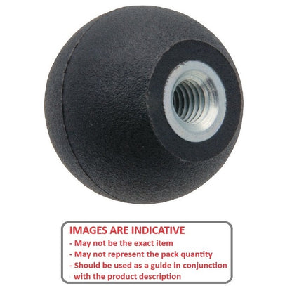 Ball Knob    1-2-20 UNF x 34.93 mm  - Threaded Phenolic - Black - Female - MBA  (Pack of 1)