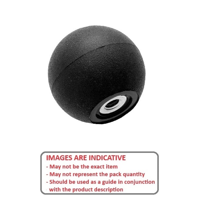 Ball Knob    5/16-18 UNC x 38.1 mm  - Threaded Rubber - Female - MBA  (Pack of 1)