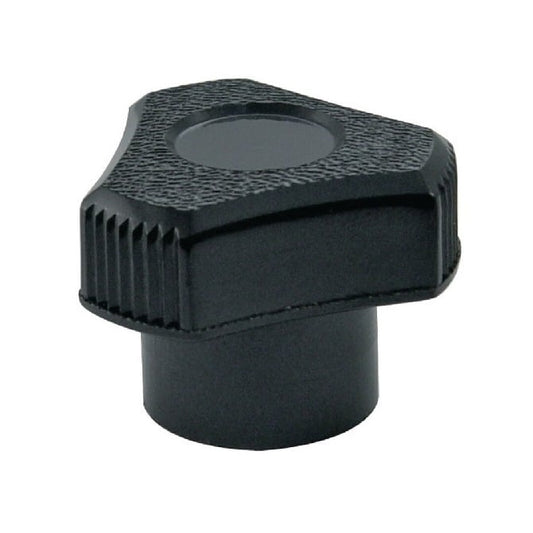 Three Lobe Knob    1/4-20 UNC x 19.05 x 9.5 mm  - Brass Insert Phenolic - Black - Female - MBA  (Pack of 5)