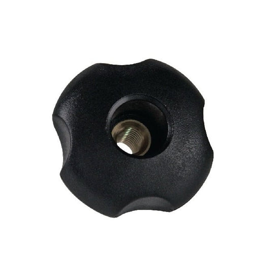 Four Lobe Knob    3/8-16 UNC x 59.94 x 14.2 mm  - Through Hole Brass Insert Thermoplastic - Black - Female - MBA  (Pack of 1)