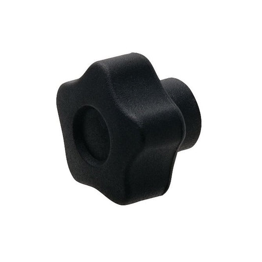 Five Lobe Knob   10-32 UNF x 32 x 9.9 mm  - Brass Insert Plastic - Black - Female - MBA  (Pack of 1)