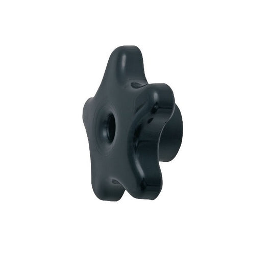 Five Lobe Knob    5/16-18 UNC x 57.15 x 18.3 mm  - Zinc Plated Steel Hex Nut Insert Polypropylene - Black - Female - MBA  (Pack of 1)