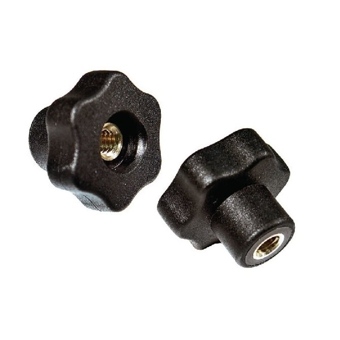 Six Lobe Knob    M8 x 40 x 18 mm  - Through Hole Brass Insert Thermoplastic - Black - Female - MBA  (Pack of 1)