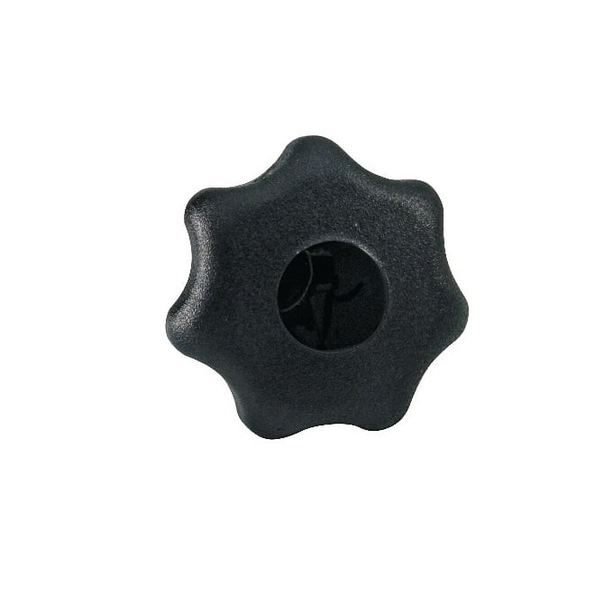 Seven Lobe Knob    M6 x 32 mm  - Steel Insert Thermoplastic - Black - Female - MBA  (Pack of 1)