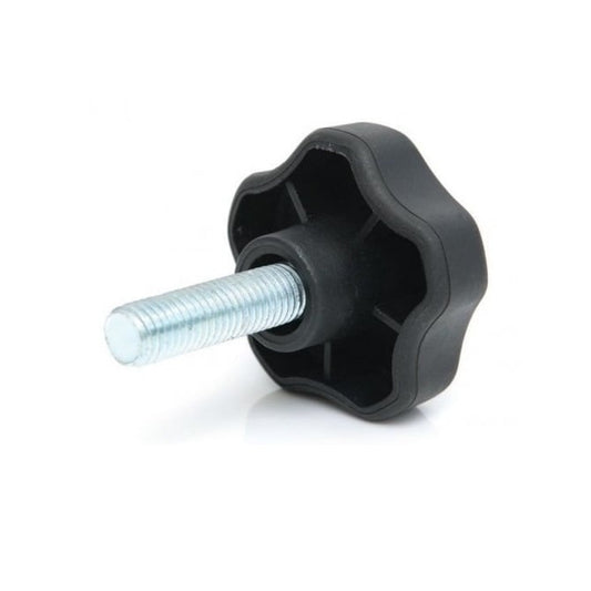 Five Lobe Knob    5/16-18 UNC x 38.61 x 38.1 x 38.1 mm  - Plated Steel Insert Thermoplastic - Black - Male - MBA  (Pack of 1)