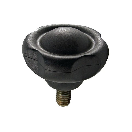 Five Lobe Knob 1/2-13 UNC x 63 x 60.0 mm  - Plated Steel Insert Thermoplastic - Black - Male - MBA  (Pack of 1)