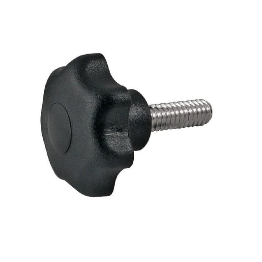 Seven Lobe Knob M10 x 40 x 20 mm  - Plated Steel Insert Phenolic - Black - Male - MBA  (Pack of 1)