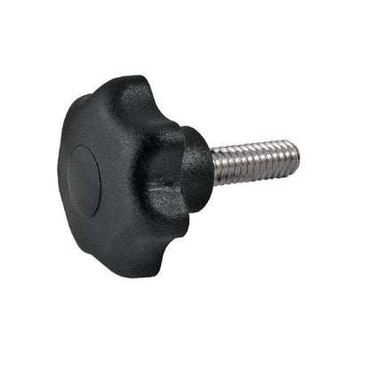 Seven Lobe Knob M10 x 40 x 15 mm  - Plated Steel Insert Phenolic - Black - Male - MBA  (Pack of 1)