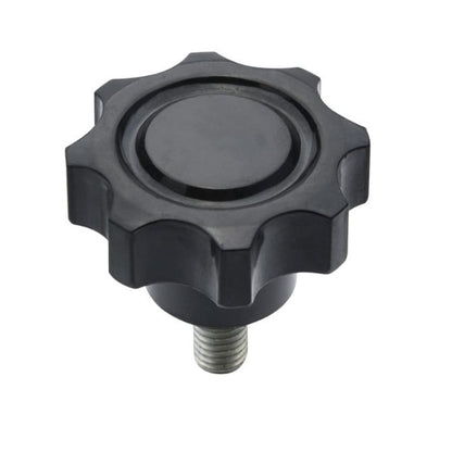 Eight Lobe Knob M8 x 58 x 10 mm  - Steel Insert Phenolic - Black - Male - MBA  (Pack of 1)