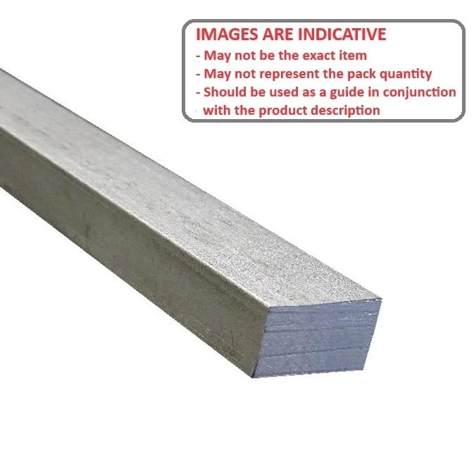 Rectangular Keysteel Length   12 x 14 x 300 mm  - Stock Length Stainless 303-304 - 18-8 - A2 - Rectangular - Undersized - Standard - ExactKey  (Pack of 1)