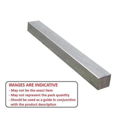 Square Keysteel Length   19.05 x 19.05 x 300 mm  - Stock Length Stainless 316 - A4 - Square - Undersized - Standard - ExactKey  (Pack of 1)