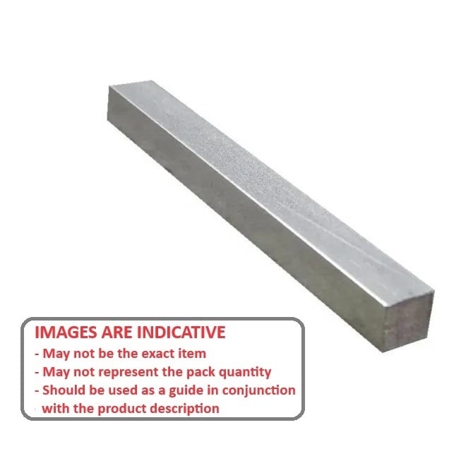 Square Keysteel Length   12 x 12 x 300 mm  - Stock Length Stainless 316 - A4 - Square - Undersized - Standard - ExactKey  (Pack of 1)