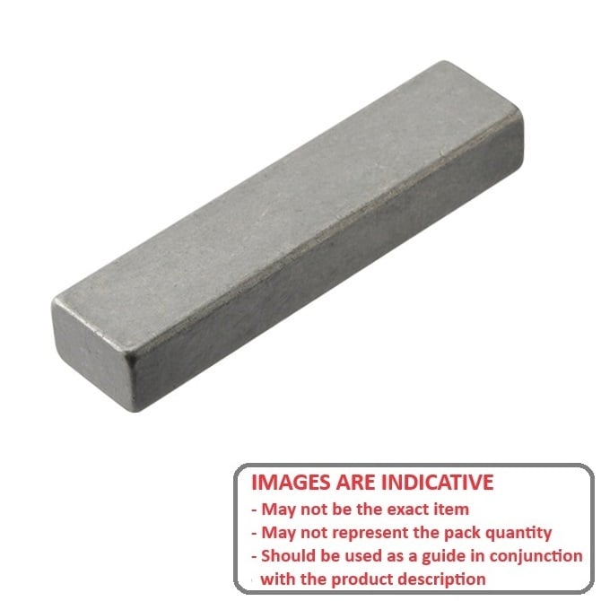 Machine Key   12.7 x 9.53 x 46.04 mm  - Square Ends Carbon Steel C45 - Standard - ExactKey  (Pack of 5)