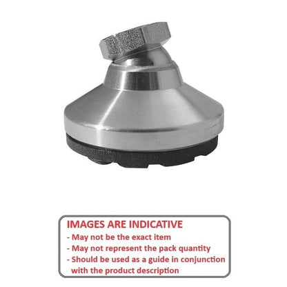 Levelling Mount    5/8-11 UNC x 63.5 x 11.2 - 2040kg  - Socket Stainless 303 with Rubber Pad - Swivel - MBA  (Pack of 1)