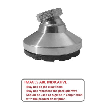 Levelling Mount    M16 x 64 x 11 - 2040kg  - Socket Stainless 303 with Rubber Pad - Swivel - MBA  (Pack of 1)