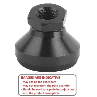Levelling Mount   10-32 UNF x 19.1 x 4.3 - 240kg  - Socket Black Chromate with Rubber Pad - MBA  (Pack of 1)