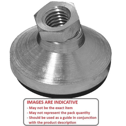 Levelling Mount    1/2-13 UNC x 47.6 x 11.2 - 1700kg  - Socket Clear Chromate with Rubber Pad - MBA  (Pack of 25)