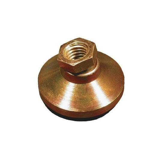 Levelling Mount    3/8-16 UNC x 31.8 x 9.7 - 1270kg  - Socket Gold Chromate with Rubber Pad - MBA  (Pack of 25)