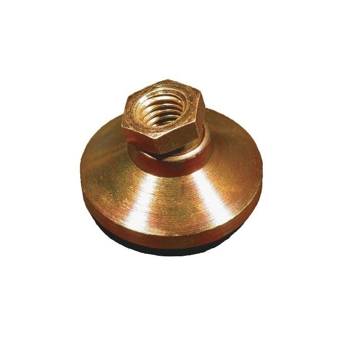 Levelling Mount    5/8-11 UNC x 63.5 x 11.2 - 2040kg  - Socket Gold Chromate with Rubber Pad - MBA  (Pack of 1)