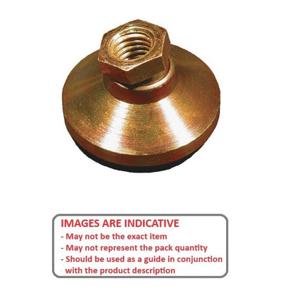 Levelling Mount    1/4-20 UNC x 25.4 x 7.9 - 360kg  - Socket Gold Chromate with Rubber Pad - MBA  (Pack of 1)