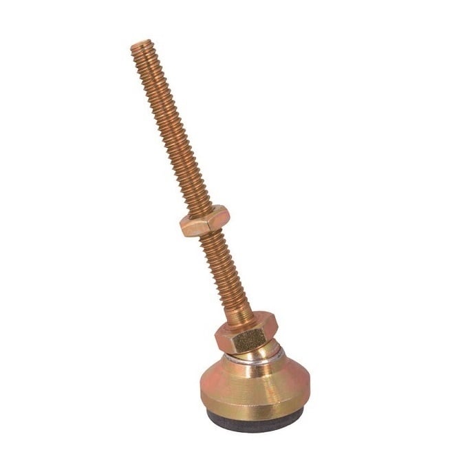 Levelling Mount    M16 x 64 x 11.2 - 2040kg  - Socket Gold Chromate with Rubber Pad - MBA  (Pack of 1)