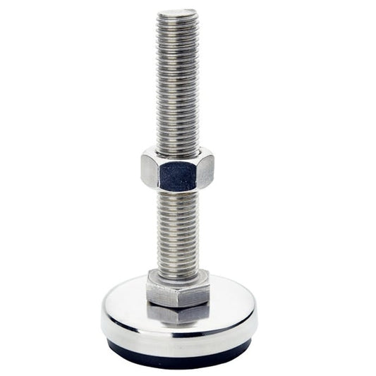 Levelling Mount M24 x 80 x 34 - 500kg  - Stud Stainless 304 with Rubber Pad - MBA  (Pack of 4)