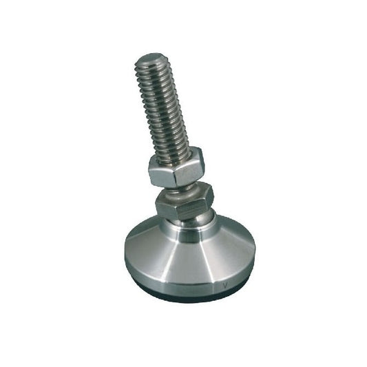 Levelling Mount    1/4-20 UNC x 25.4 x 38.1 - 500kg  - Stud Stainless 303-304 - 18-8 - A2 - MBA  (Pack of 1)