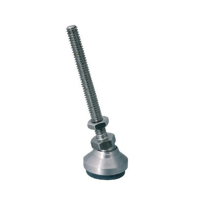 Levelling Mount M16 x 60 x 39 - 700kg  - Stud Zinc Plated Steel with Rubber Pad - Swivel - MBA  (Pack of 4)
