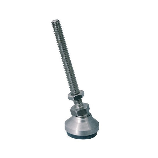Levelling Mount M20 x 60 x 42 - 800kg  - Stud 304 Stainless with Rubber Pad - Swivel - MBA  (Pack of 1)