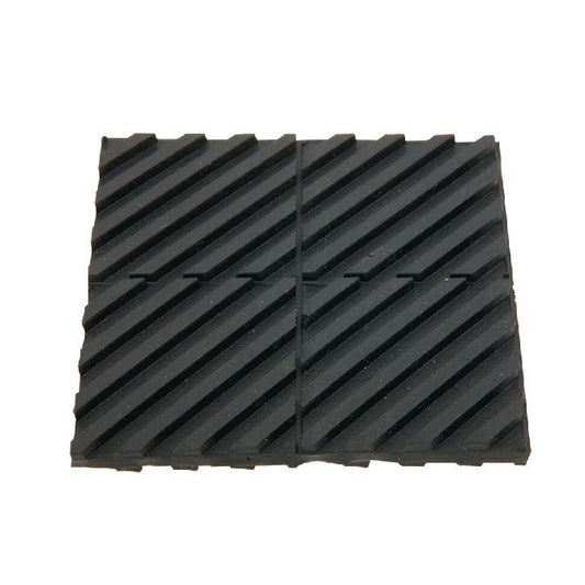 Mounting Pads  101.60 x 101.60 x 7.93 Light Duty  -  Neoprene Rubber - Ribbed Pattern - MBA  (Pack of 5)