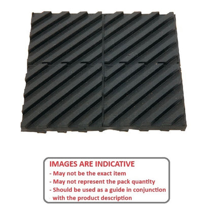 Mounting Pads  101.60 x 101.60 x 7.93 Light Duty  -  Neoprene Rubber - Ribbed Pattern - MBA  (Pack of 5)