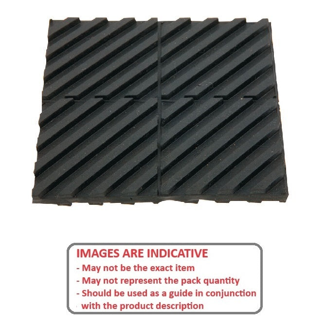 Mounting Pads  609.60 x 609.60 x 7.93 Light Duty  -  Neoprene Rubber - Ribbed Pattern - MBA  (Pack of 1)