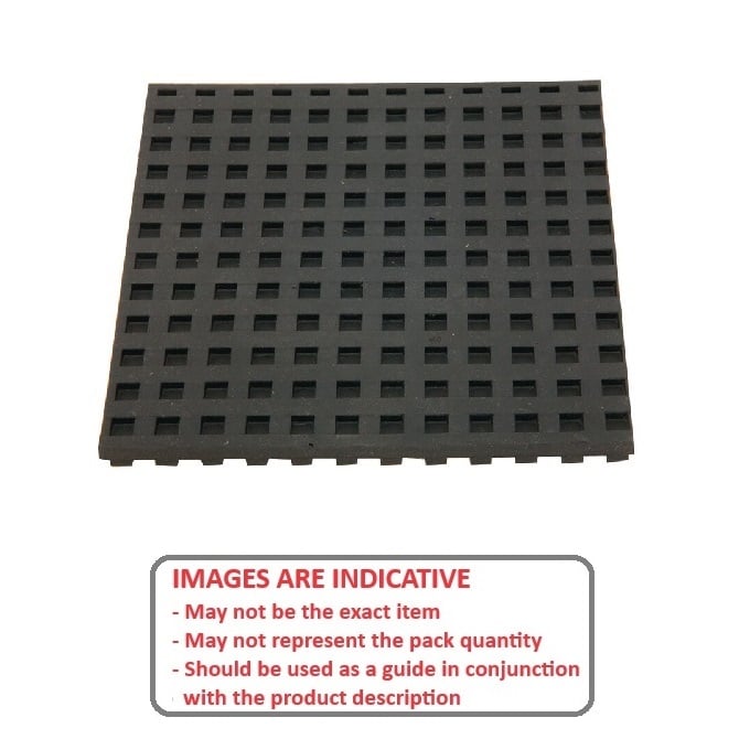 Mounting Pads  152.4 x 152.4 x 12.7 Heavy Duty  -  Neoprene Rubber - Waffle Pattern - MBA  (Pack of 1)