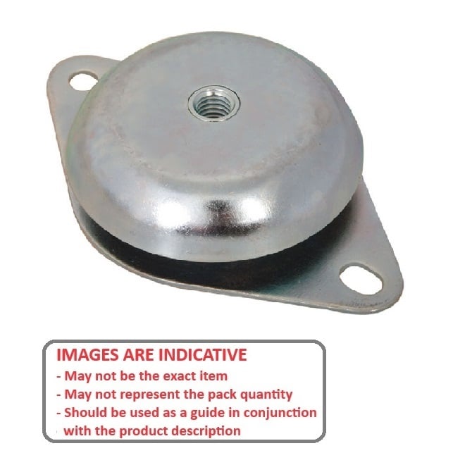 Vibration Mount  317Kg x 204 x 152 mm  - Isolating Steel - MBA  (Pack of 1)