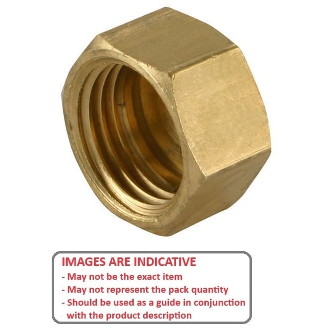 Hexagonal Nut 4-40 UNC  - Standard Brass - MBA  (Pack of 20)