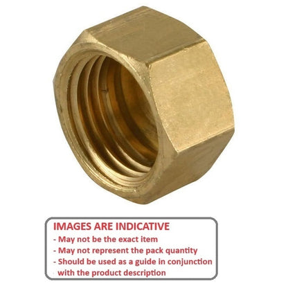 Hexagonal Nut    M6 mm  - Standard Brass - MBA  (Pack of 100)