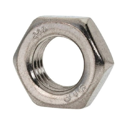 Hexagonal Nut    M16  - Half Stainless 316 - A4 - MBA  (Pack of 10)