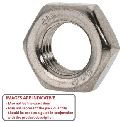 Hexagonal Nut 5/16-18 UNC  - Half Stainless 303-304 - 18-8 - A2 - MBA  (Pack of 20)