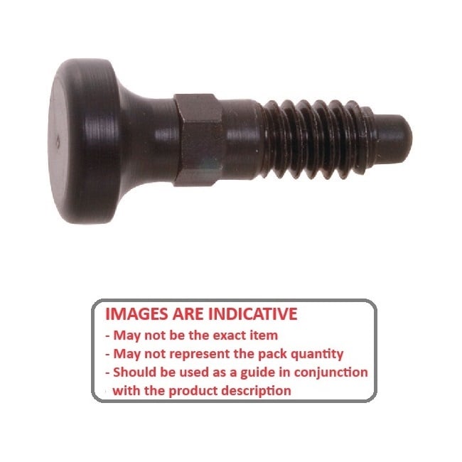 Spring Plunger    3/8-16 UNC x 19.1 mm  - Handle with Thread Lock Steel with Acetal - Spring - Threaded - MBA  (Pack of 1)