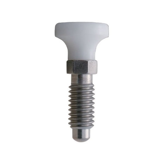 Spring Plunger    M6 x 13 mm  - Handle Stainless with Acetal - Spring - Threaded - MBA  (Pack of 1)