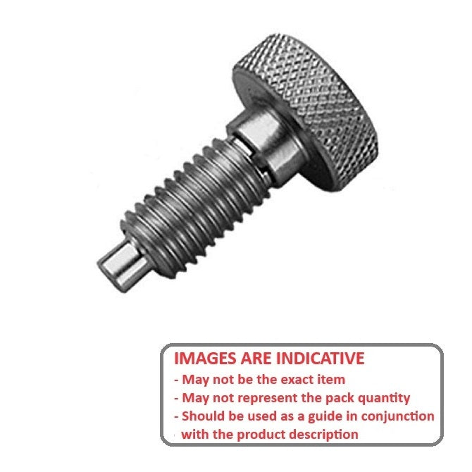 Spring Plunger    5/16-18 UNC x 15.9 mm  - Knurled handle Stainless - Spring - Threaded - MBA  (Pack of 1)