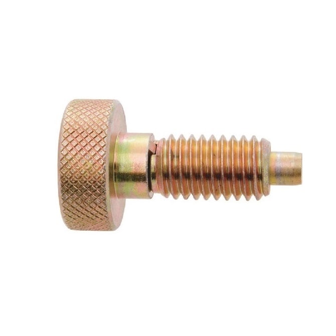 Spring Plunger   10-32 UNF x 10.2 mm  - Knurled Handle with Thread Lock Steel - Spring - Threaded - MBA  (Pack of 1)