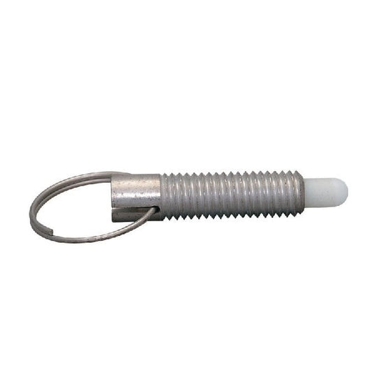 Spring Plunger    1/4-20 UNC x 30.2 mm  - Pull Ring Locking Stainless Body with Acetal - Spring - Threaded - MBA  (Pack of 125)