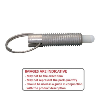 Spring Plunger    1/2-13 UNC x 36.5 mm  - Pull Ring Locking Stainless Body with Acetal - Spring - Threaded - MBA  (Pack of 125)