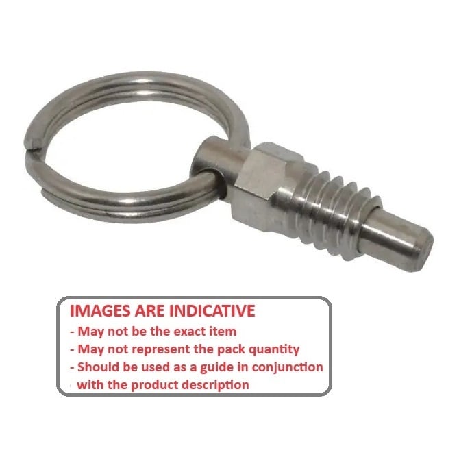 Spring Plunger    1/4-20 UNC x 11.2 mm  - Ring Handle Non Locking Steel - Spring - Threaded - MBA  (Pack of 125)