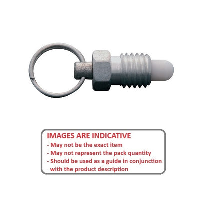 Spring Plunger    1/2-13 UNC x 20.6 mm  - Pull Ring Non Locking Steel Body with Acetal - Spring - Threaded - MBA  (Pack of 125)