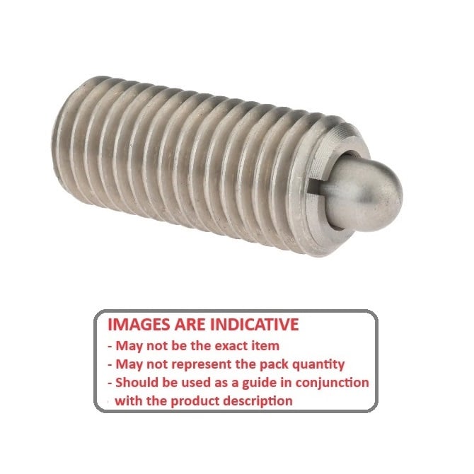Spring Plunger    8-32 UNC x 11.1 mm  - Standard Duty Stainless - Spring - Threaded - MBA  (Pack of 1)