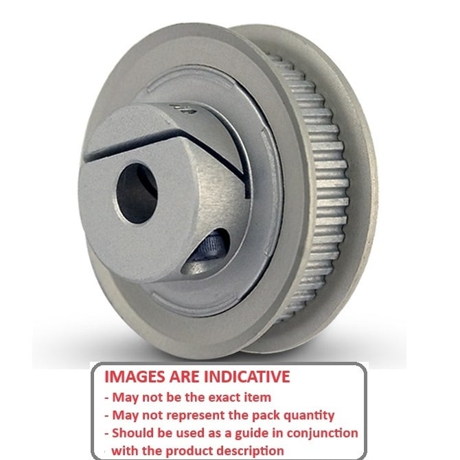 Timing Pulley   24 Tooth x 9 mm Wide - 6.35 mm Bore  -  Aluminium - EZ-Lock Flanged with Raised Hub - 3 mm GT Curvelinear Pitch - MBA  (Pack of 1)