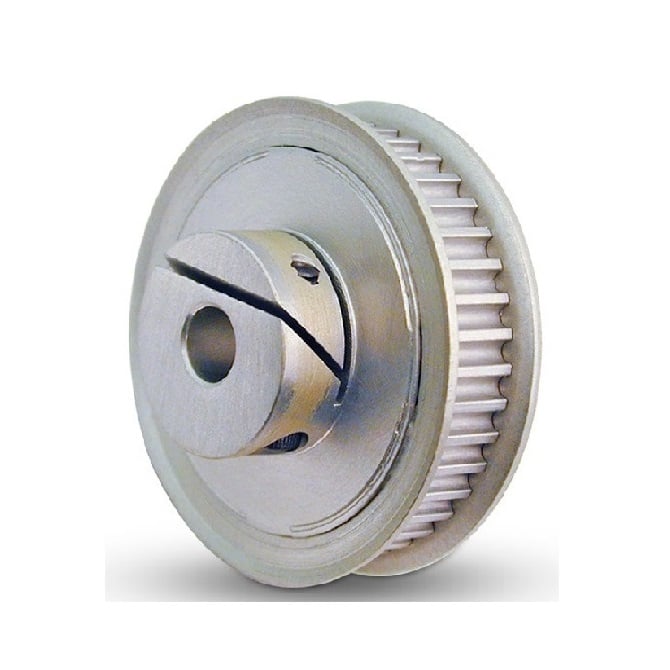 Timing Pulley   30 Tooth x 9 mm Wide - 6 mm Bore  -  Aluminium - EZ-Lock Double Flanged - 3 mm GT Curvelinear Pitch - MBA  (Pack of 1)