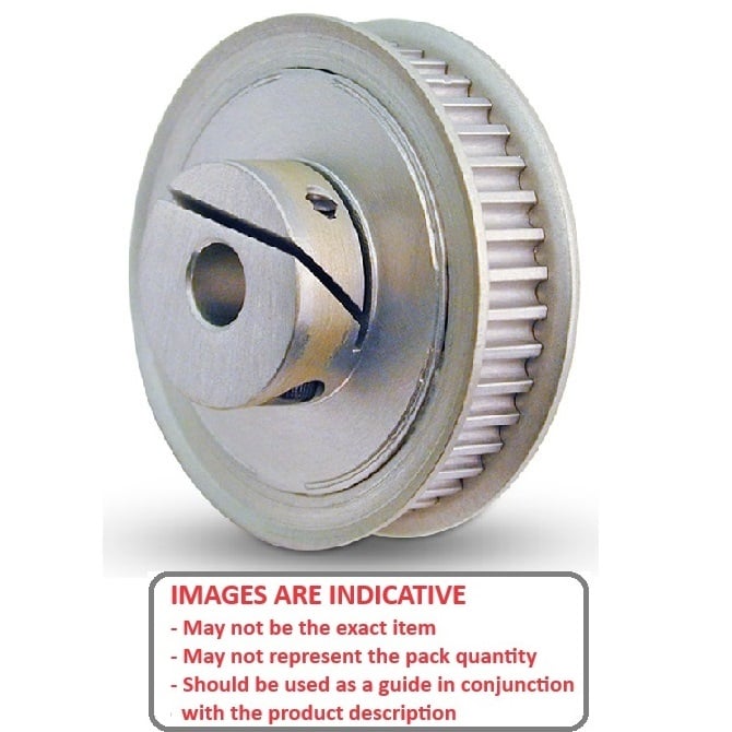 Timing Pulley   30 Tooth x 6 mm Wide - 6 mm Bore  -  Aluminium - EZ-Lock Double Flanged - 3 mm HTD Curvelinear Pitch - MBA  (Pack of 1)